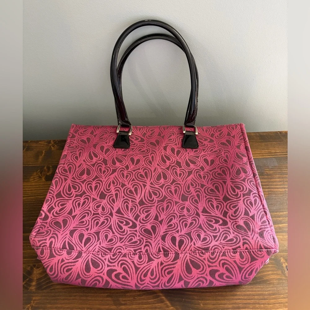 Diane Von Furstenberg Elegant Pink Heart Pattern Tote Bag or Computer Bag